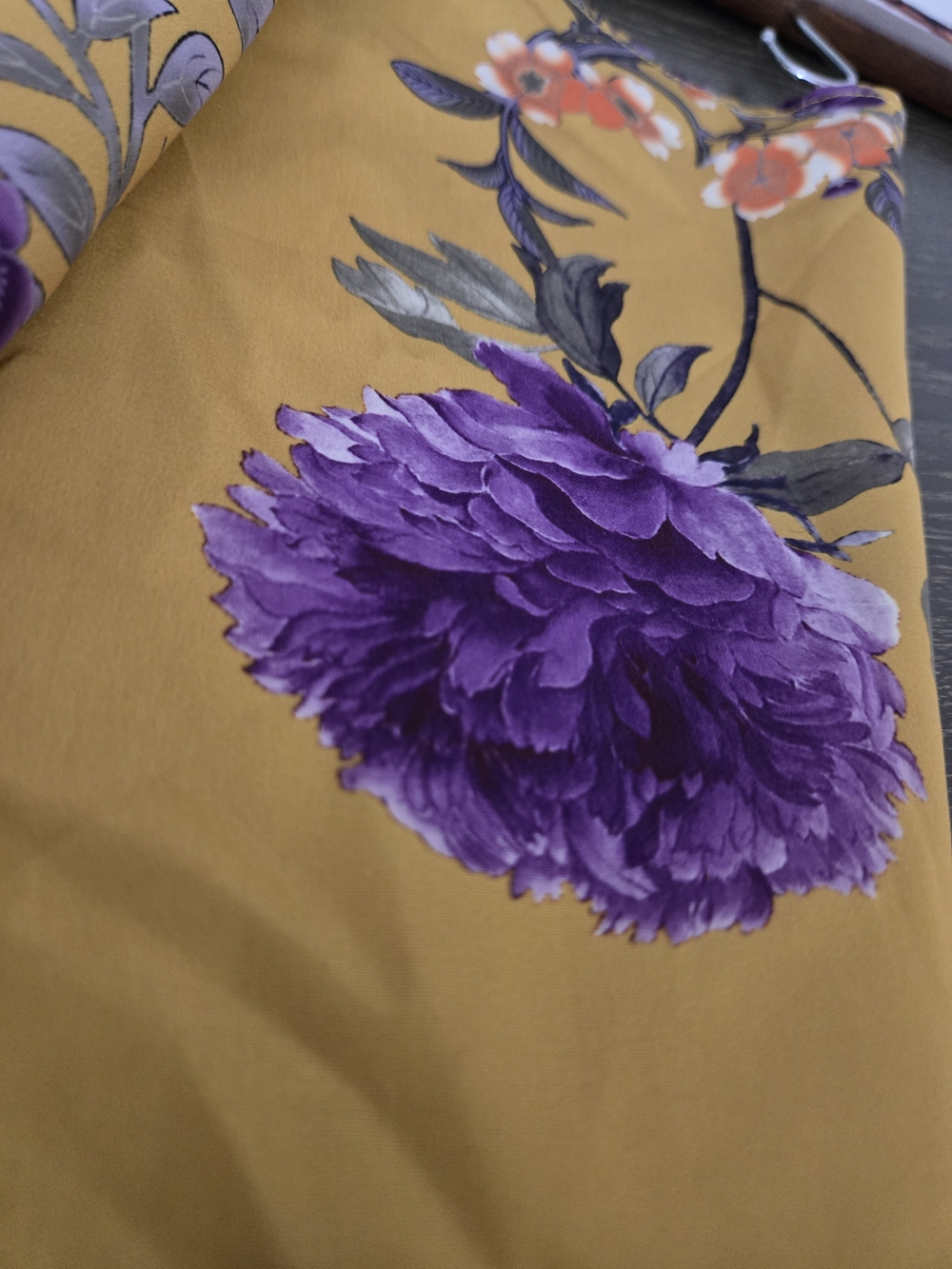 ModCloth Ikebana for All Floral A-Line Skirt Mustard Yellow XL - Picture 10 of 16